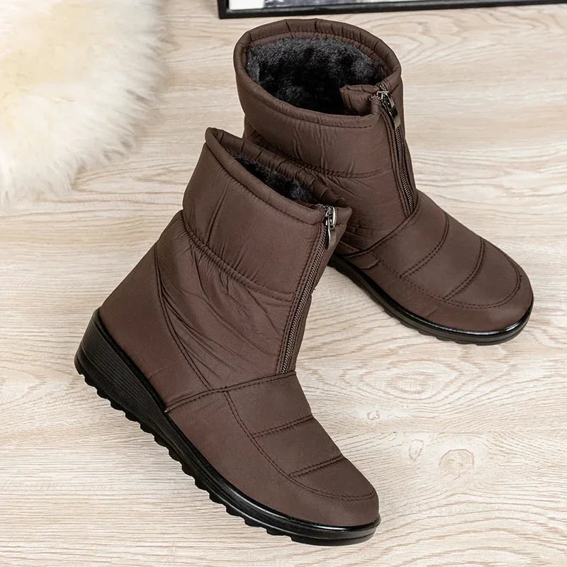 Women's Waterproof Winter Snow Boots – Non-Slip Platform Ankle Boots with Cotton Padded Warmth