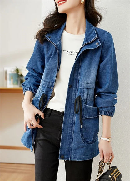 Women’s Denim Jacket 2024 Spring Autumn New Ladies Denim Coat Design Sense Ver