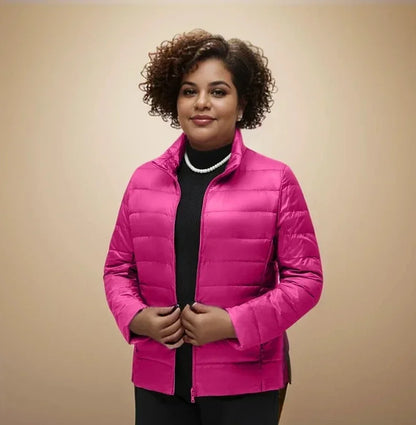 Plus size jaqueta feminina curto ultra leve embalável puffer casacos moda femin