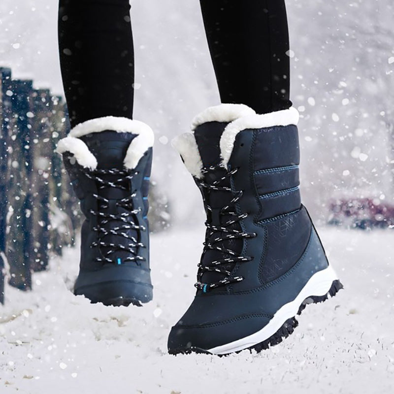 Women's Winter Snow Boots – Waterproof, Non-Slip Platform with Fur-Lined Ankle & Thigh-High Wedge Design