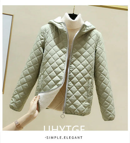 Women's Quilted Cotton Jacket - Thick Hooded Parka, Korean Style, Black Winter Coat, New for 2023