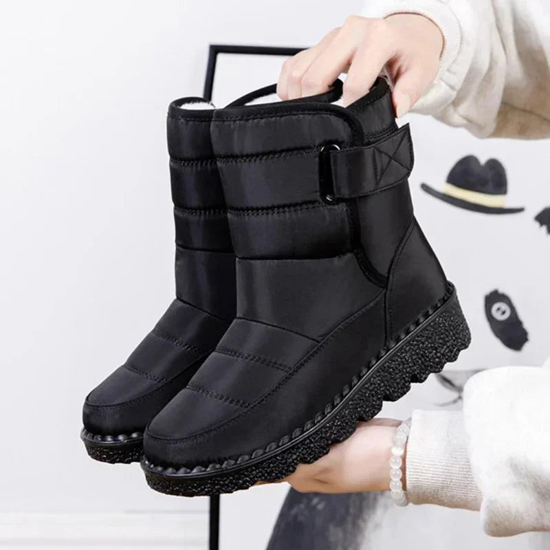 Women's Waterproof Winter Snow Boots – Non-Slip Platform Ankle Boots with Cotton Padded Warmth