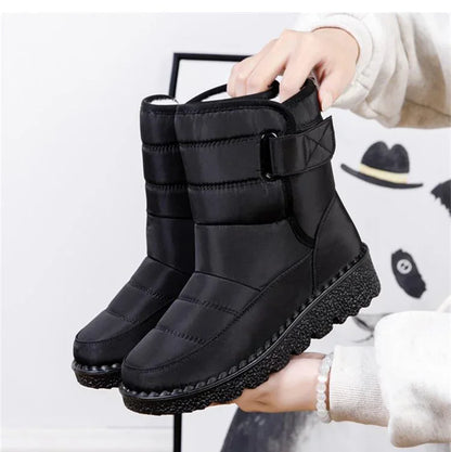 Women's Waterproof Winter Snow Boots – Non-Slip Platform Ankle Boots with Cotton Padded Warmth