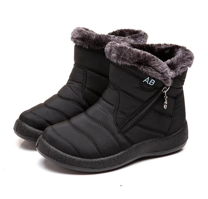 Women's Winter Fur-Lined Snow Boots – Ultra Warm Low-Heel Ankle Booties for Cold Weather