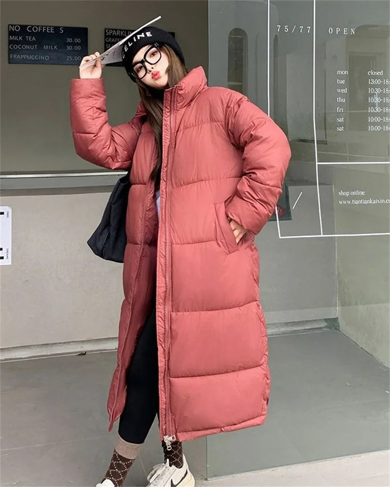 Women's Long Casual Parka, Thick Cotton Winter Jacket, Quilted Warm Windproof Outerwear, New Fashion, 2024