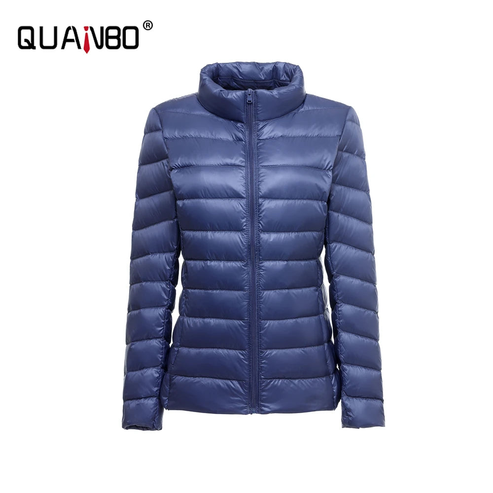 Casaco de sopro ultraleve e leve feminino, jaqueta quente, parkas coreano slim f