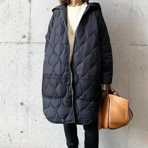 Women's Quilted Cotton Argyle Jacket, Hoodie Top, Parka, In Stock, Japanese Style, New, Fall & Winter 2024