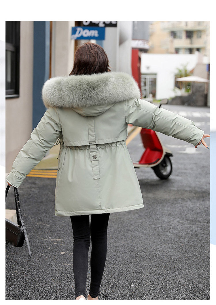 Women's Long Wool Parka with Hood and Fur Collar - Slim Quilted Coat, Warm Winter Fashion for Snow, New 2023