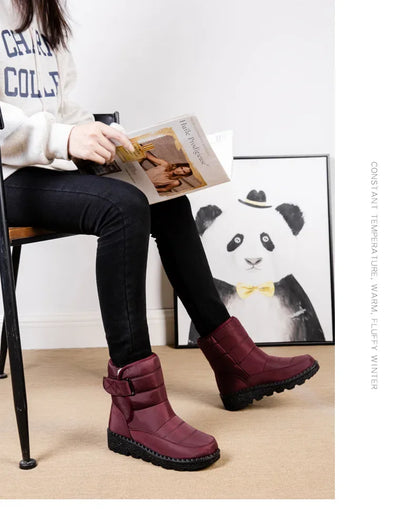 Women's Waterproof Winter Snow Boots – 2025 New Faux Fur Long Plush Platform Ankle Boots with Warm Cotton Lining