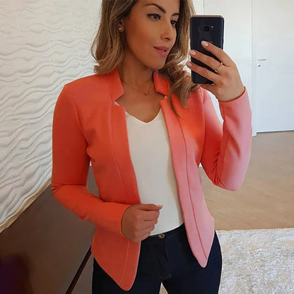 Women Fashion Thin Long Sleeve Cardigan Casual Suit Jacket Spring Female Top Aut