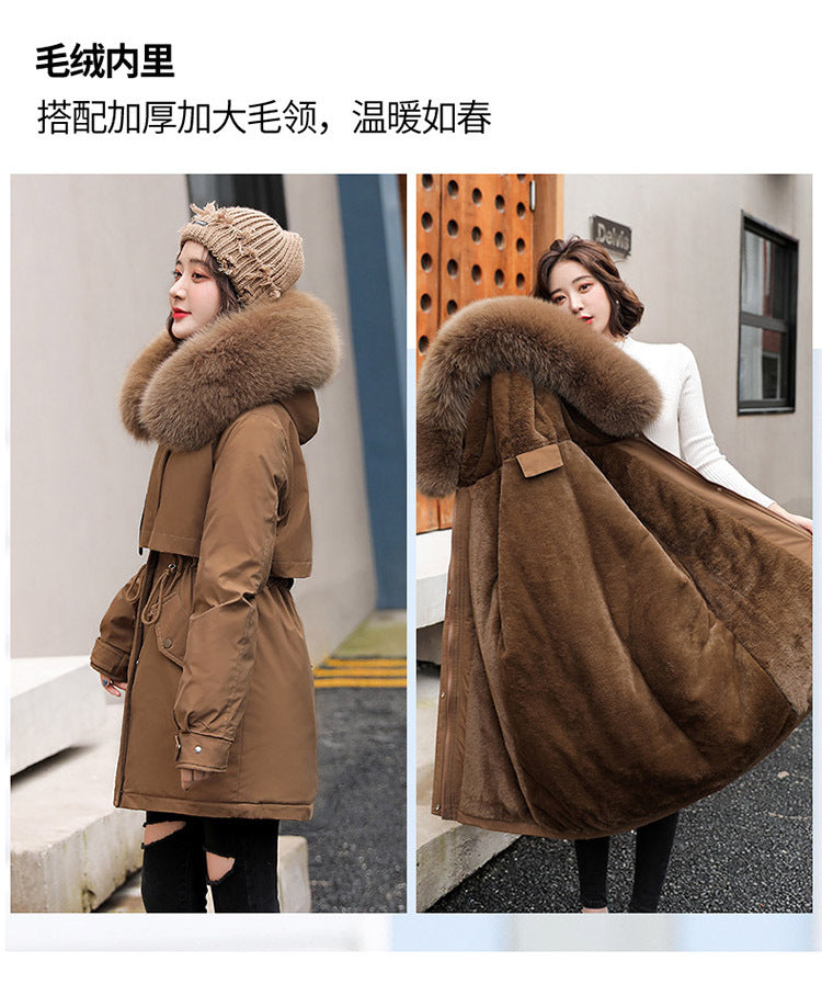 Women's Long Wool Parka with Hood and Fur Collar - Slim Quilted Coat, Warm Winter Fashion for Snow, New 2023