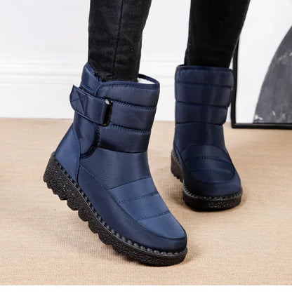 Women's Waterproof Winter Snow Boots – 2025 New Faux Fur Long Plush Platform Ankle Boots with Warm Cotton Lining