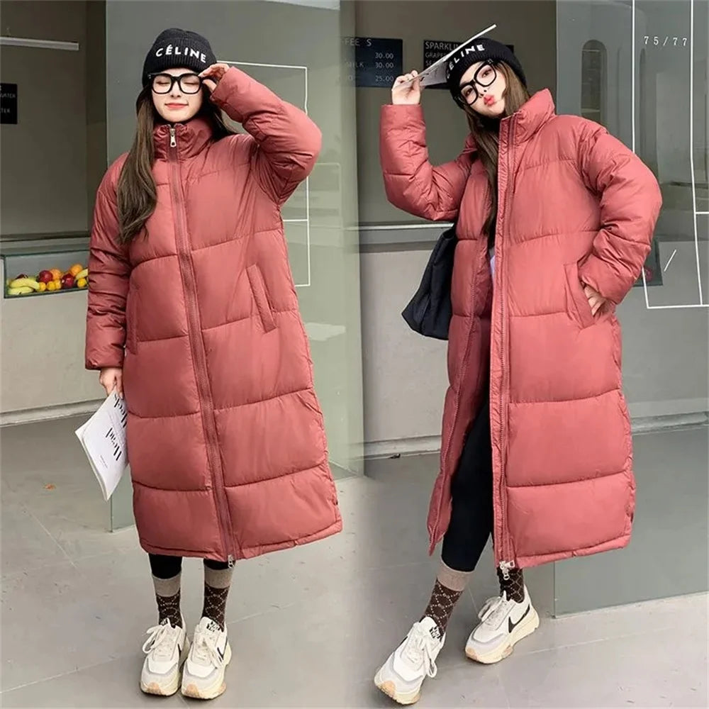 Women's Long Casual Parka, Thick Cotton Winter Jacket, Quilted Warm Windproof Outerwear, New Fashion, 2024