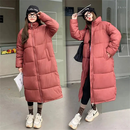 Women's Long Casual Parka, Thick Cotton Winter Jacket, Quilted Warm Windproof Outerwear, New Fashion, 2024