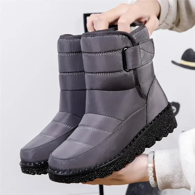 Women's Waterproof Winter Snow Boots – Non-Slip Platform Ankle Boots with Cotton Padded Warmth