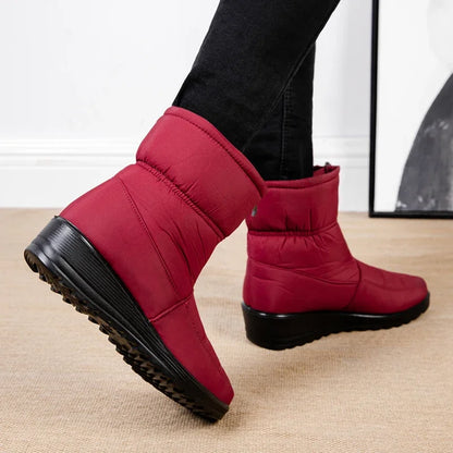 Women's Waterproof Winter Snow Boots – Non-Slip Platform Ankle Boots with Cotton Padded Warmth