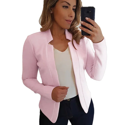 Women Fashion Thin Long Sleeve Cardigan Casual Suit Jacket Spring Female Top Aut