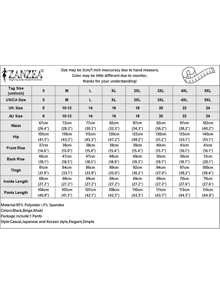 ZANZEA-Calças vintage de pernas largas para mulheres, calças palazzo grandes,