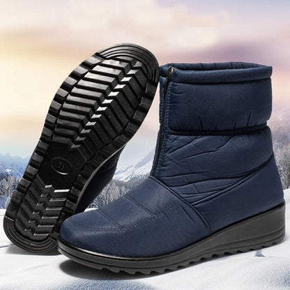 Women's Waterproof Winter Snow Boots – Non-Slip Platform Ankle Boots with Cotton Padded Warmth