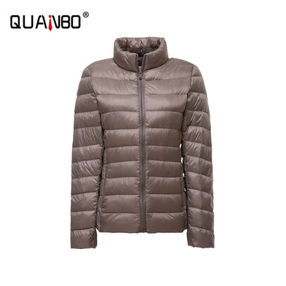 Casaco de sopro ultraleve e leve feminino, jaqueta quente, parkas coreano slim f