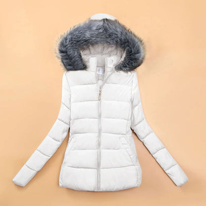 Casaco de parka curto feminino, jaquetas de algodão, fino, casual, grosso, quen