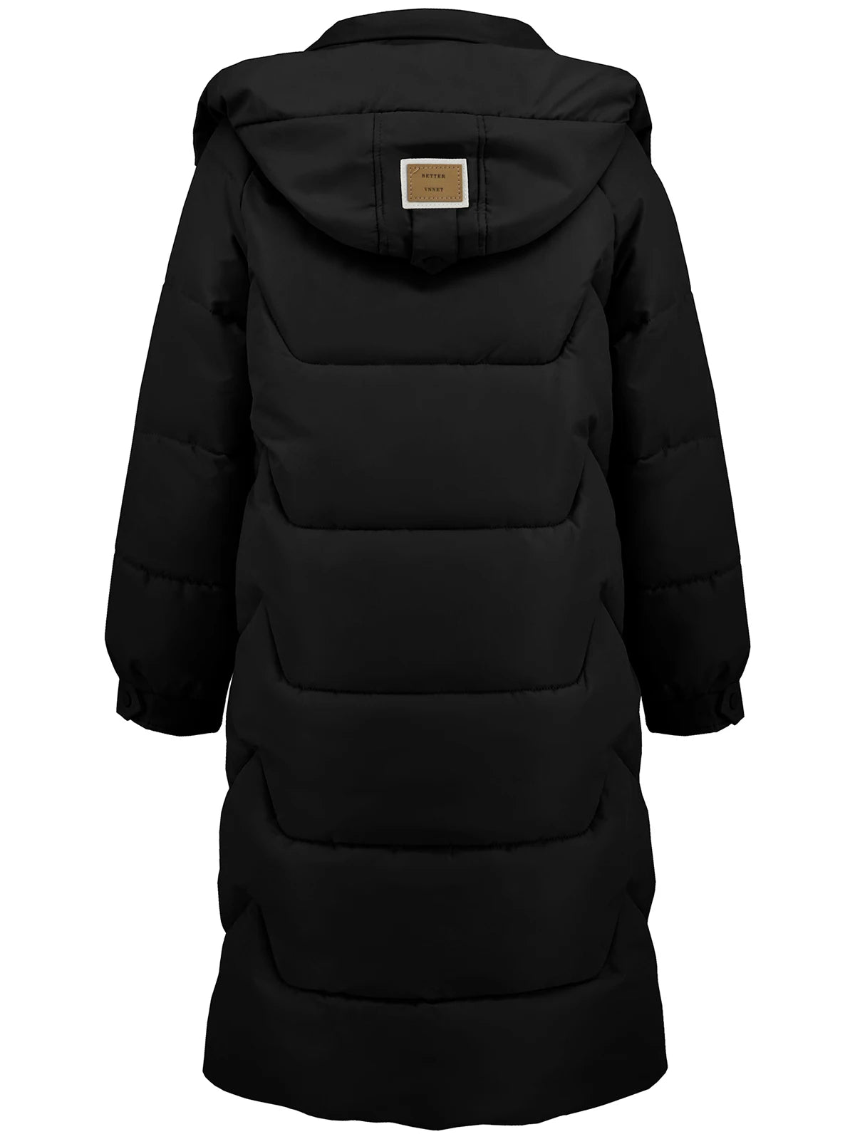 Autumn Winter Women’s Padded Jacket Stand Collar Wide-Waisted Hooded Long Coat