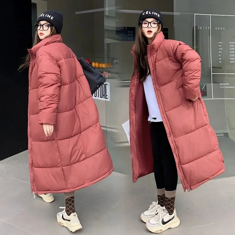 Women's Long Casual Parka, Thick Cotton Winter Jacket, Quilted Warm Windproof Outerwear, New Fashion, 2024