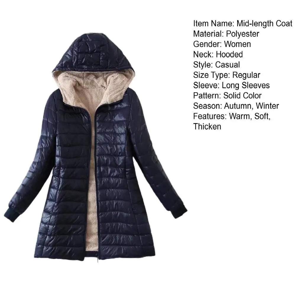 Cozy Autumn Winter Mid-length Jacket S-2XL Women Coat Mid-length Jackets Office