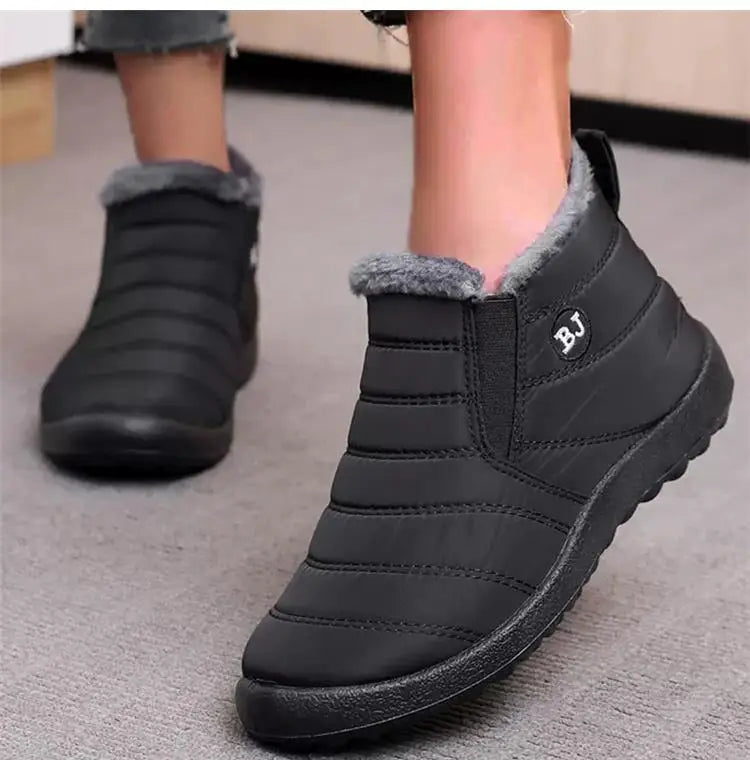 Women's Winter Snow Boots – Waterproof Slip-On Platform Ankle Booties for Casual Chic Style