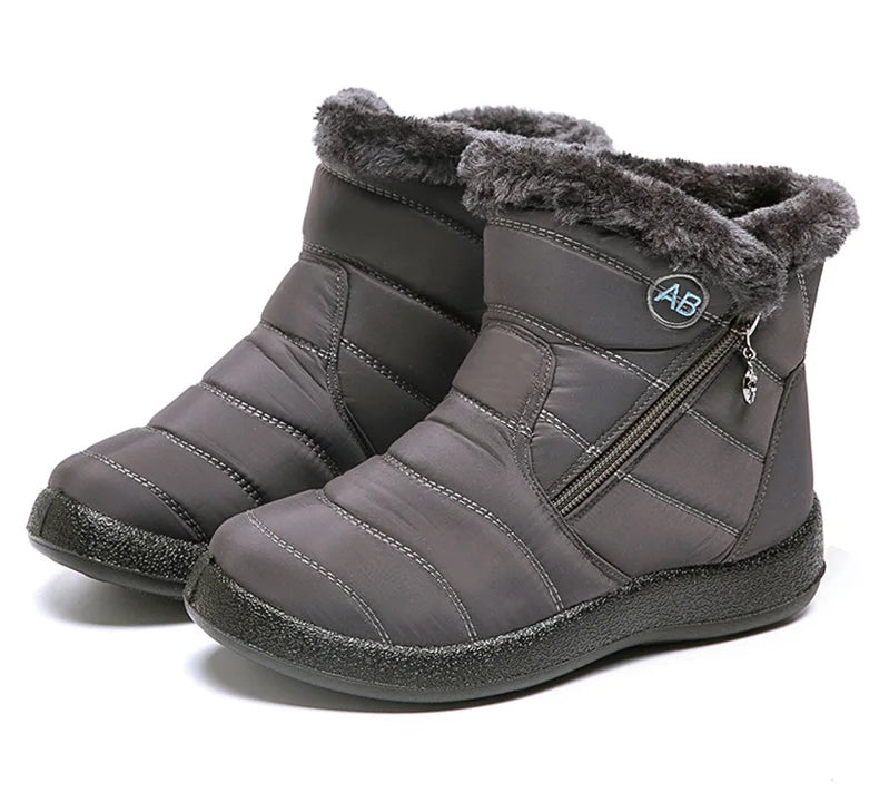 Women's Winter Fur-Lined Snow Boots – Ultra Warm Low-Heel Ankle Booties for Cold Weather