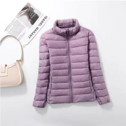 Plus size jaqueta feminina curto ultra leve embalável puffer casacos moda femin