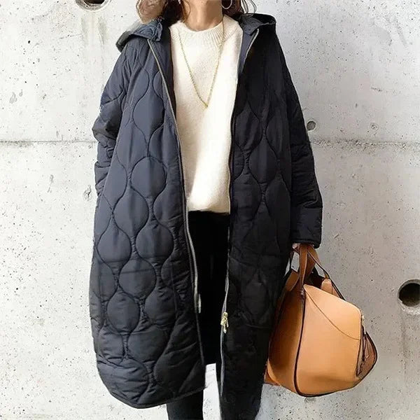 Women's Quilted Cotton Argyle Jacket, Hoodie Top, Parka, In Stock, Japanese Style, New, Fall & Winter 2024