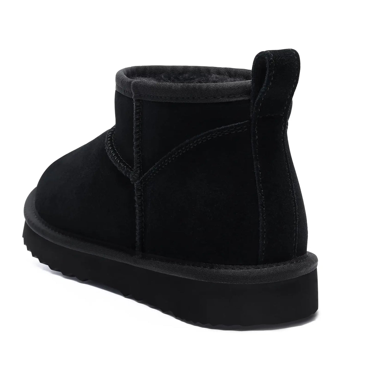 Bebealy Genuine Winter Suede Boots for Women – Classic Outdoor Plush Anti-Skid Cozy Ankle Booties