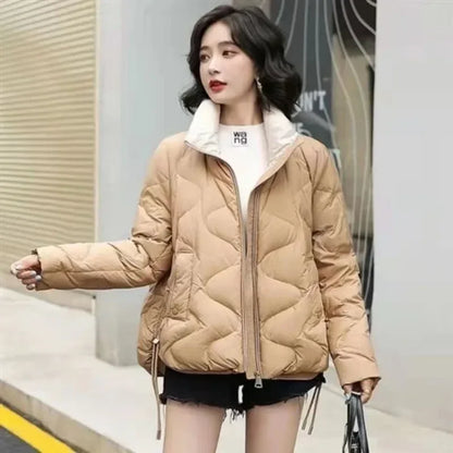 Women's Short Cotton Jacket, Thick Warm Coat, Casual Winter Outerwear, Loose Fit Short Parka, A12, New 2022