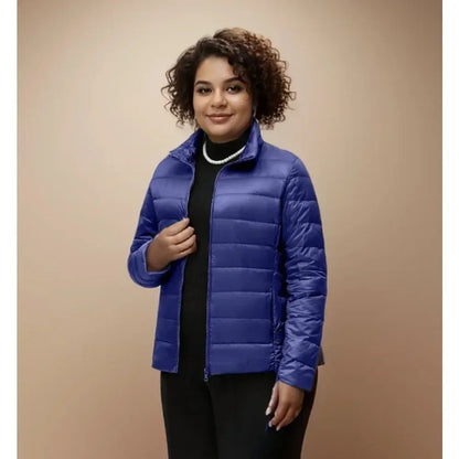 Plus size jaqueta feminina curto ultra leve embalável puffer casacos moda femin