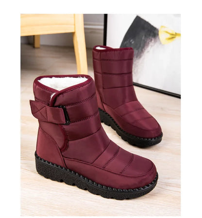 Women's Waterproof Winter Snow Boots – 2025 New Faux Fur Long Plush Platform Ankle Boots with Warm Cotton Lining