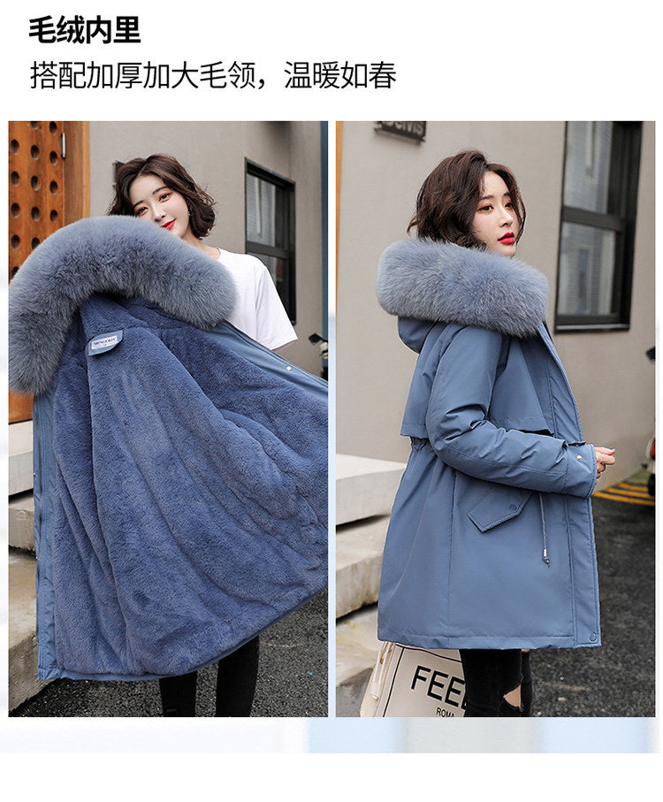 Women's Long Wool Parka with Hood and Fur Collar - Slim Quilted Coat, Warm Winter Fashion for Snow, New 2023