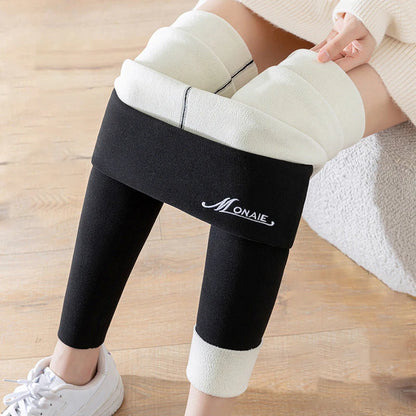 Women Leggings Winter Velvet Thickened Cotton Stretchy Legging High Waist Solid Casual Fleece Warm Tights Pants