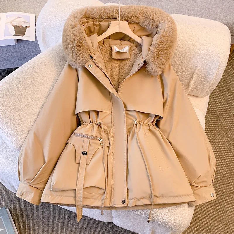 Women's Loose Fit Thick Winter Parka, Women's Jacket, Cozy Coats, New 2212CX