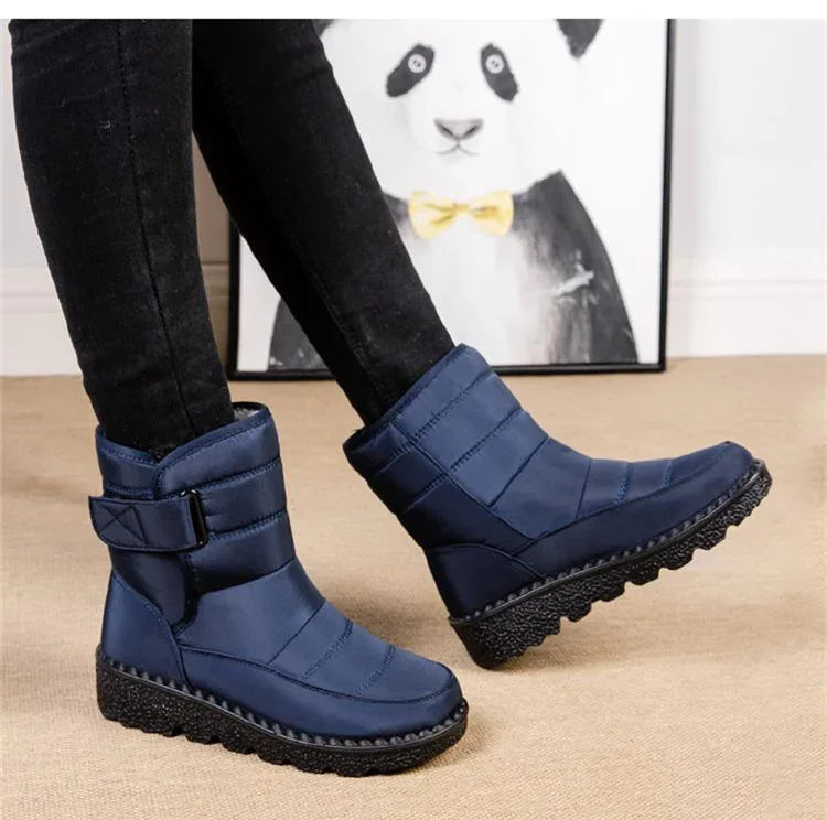 Women's Waterproof Winter Snow Boots – Non-Slip Platform Ankle Boots with Cotton Padded Warmth