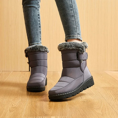 Women's Waterproof Winter Snow Boots – 2025 New Faux Fur Long Plush Platform Ankle Boots with Warm Cotton Lining