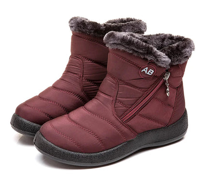 Women's Winter Fur-Lined Snow Boots – Ultra Warm Low-Heel Ankle Booties for Cold Weather