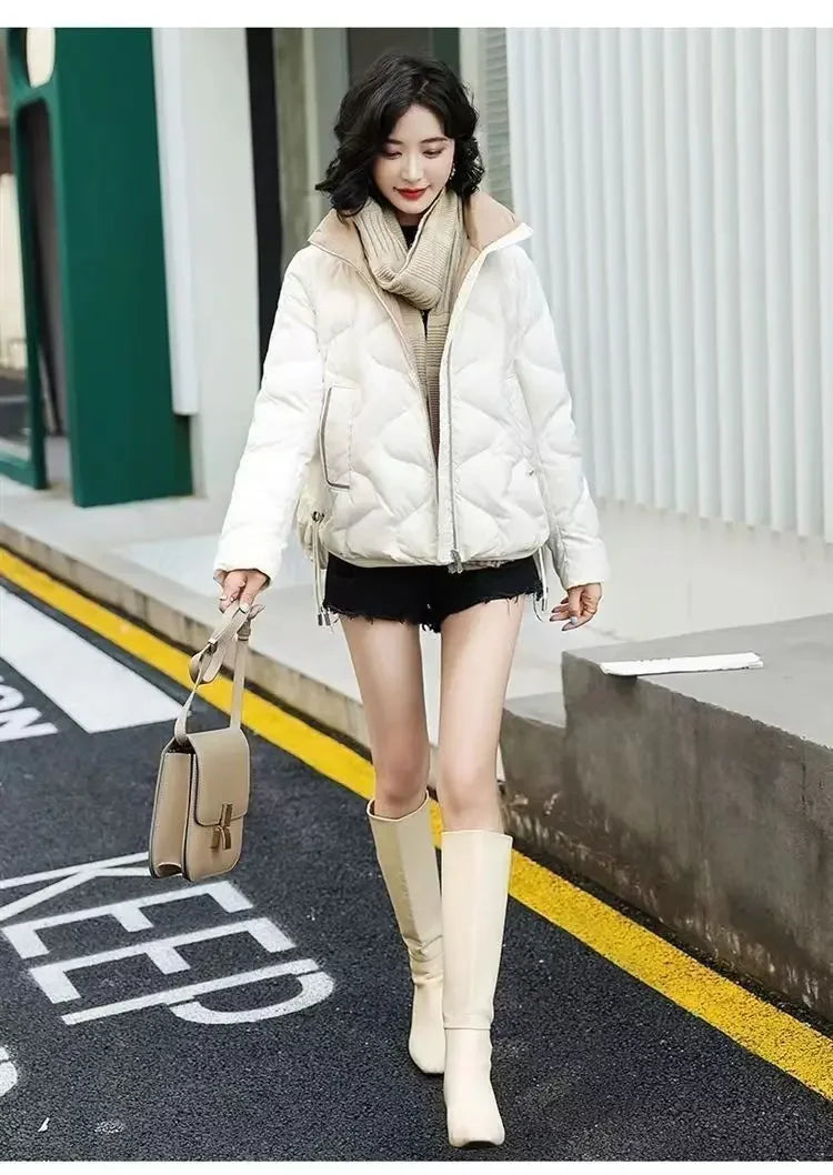 Women's Short Cotton Jacket, Thick Warm Coat, Casual Winter Outerwear, Loose Fit Short Parka, A12, New 2022