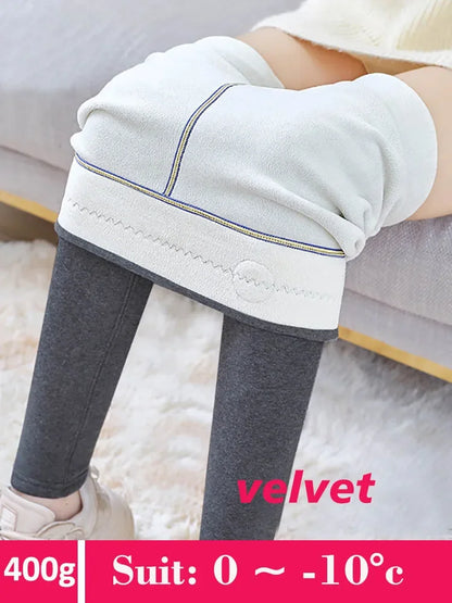 Women's Leggings with Fleece Thick Warm Velvet Cotton Tights Female Legging Pants Winter Skinny Grey Thermal Leggings for Women