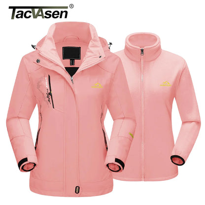 Tacvasen Women's 3-in-1 Waterproof Winter Jacket - Fleece Lined Ski and Snowboard Parka, Outdoor Raincoat