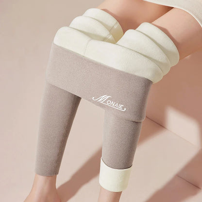 Women Leggings Winter Velvet Thickened Cotton Stretchy Legging High Waist Solid Casual Fleece Warm Tights Pants