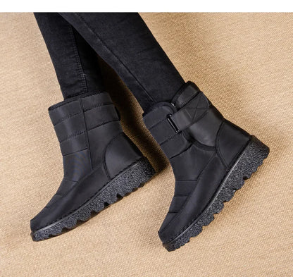 Women's Waterproof Winter Snow Boots – 2025 New Faux Fur Long Plush Platform Ankle Boots with Warm Cotton Lining