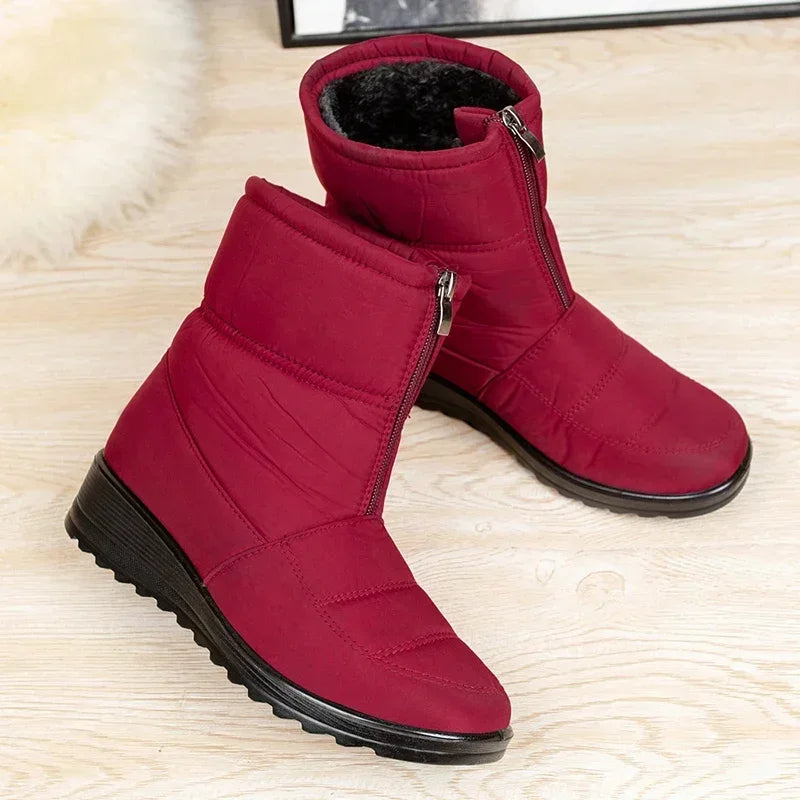 Women's Waterproof Winter Snow Boots – Non-Slip Platform Ankle Boots with Cotton Padded Warmth