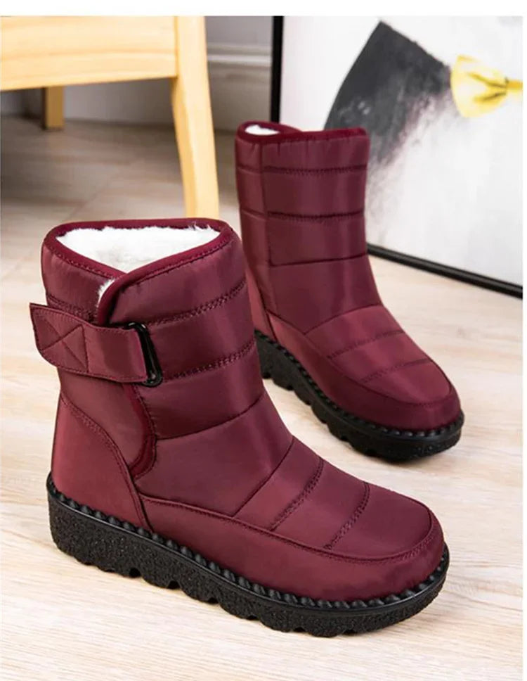 Women's Waterproof Winter Snow Boots – Non-Slip Platform Ankle Boots with Cotton Padded Warmth