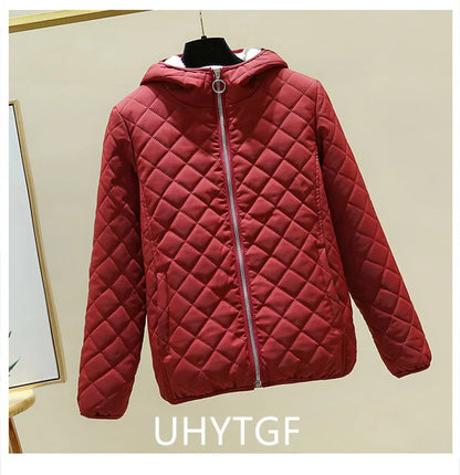 Women's Quilted Cotton Jacket - Thick Hooded Parka, Korean Style, Black Winter Coat, New for 2023